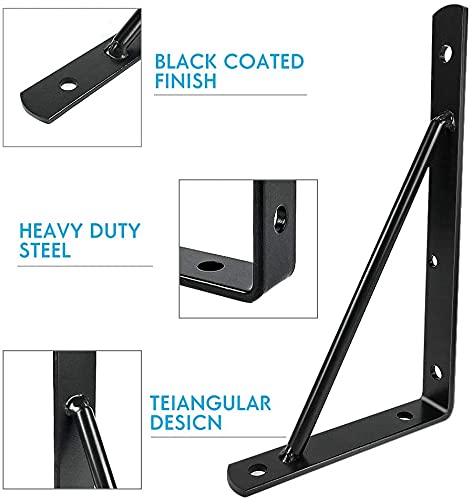 Heavy-Duty L-Shaped Shelf Bracket | Industrial Rustic Iron | Right-Angle Metal Support | Perfect for Open Wall Shelving