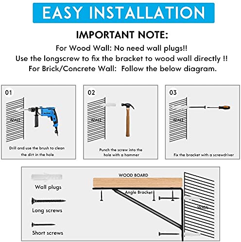 Heavy-Duty L-Shaped Shelf Bracket | Industrial Rustic Iron | Right-Angle Metal Support | Perfect for Open Wall Shelving