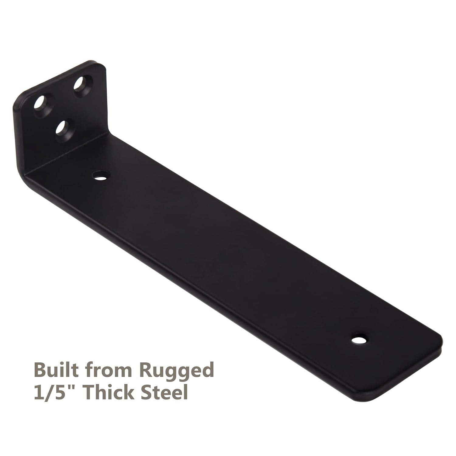 6-Pack 4 Inch Floating Shelf Brackets, Heavy Duty Hidden Shelves Bracket for Small Shelf, Kitchen Shelf, Nursery Shelf, Black Powder Coated Steel