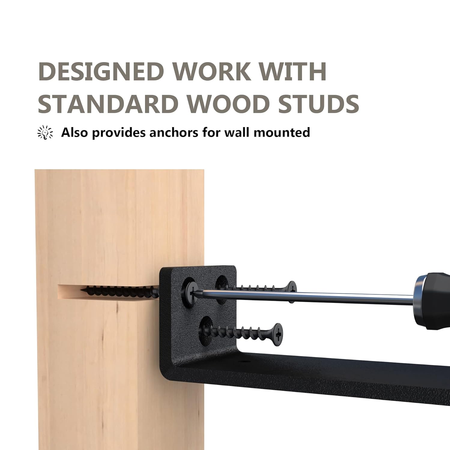 6-Pack 4 Inch Floating Shelf Brackets, Heavy Duty Hidden Shelves Bracket for Small Shelf, Kitchen Shelf, Nursery Shelf, Black Powder Coated Steel