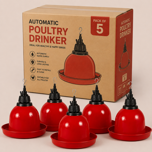 Solidmade DLX Automatic Bell Drinker Pack of 5| Poultry Water Drinker for Chicks to Adult Chickens | Hanging Drinker for Broiler, Layer, Duck & Turkey