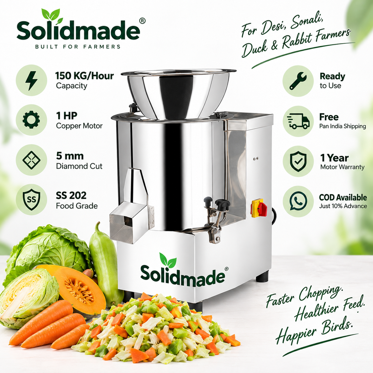 Solidmade Stainless Steel Vegetable Chopping Machine