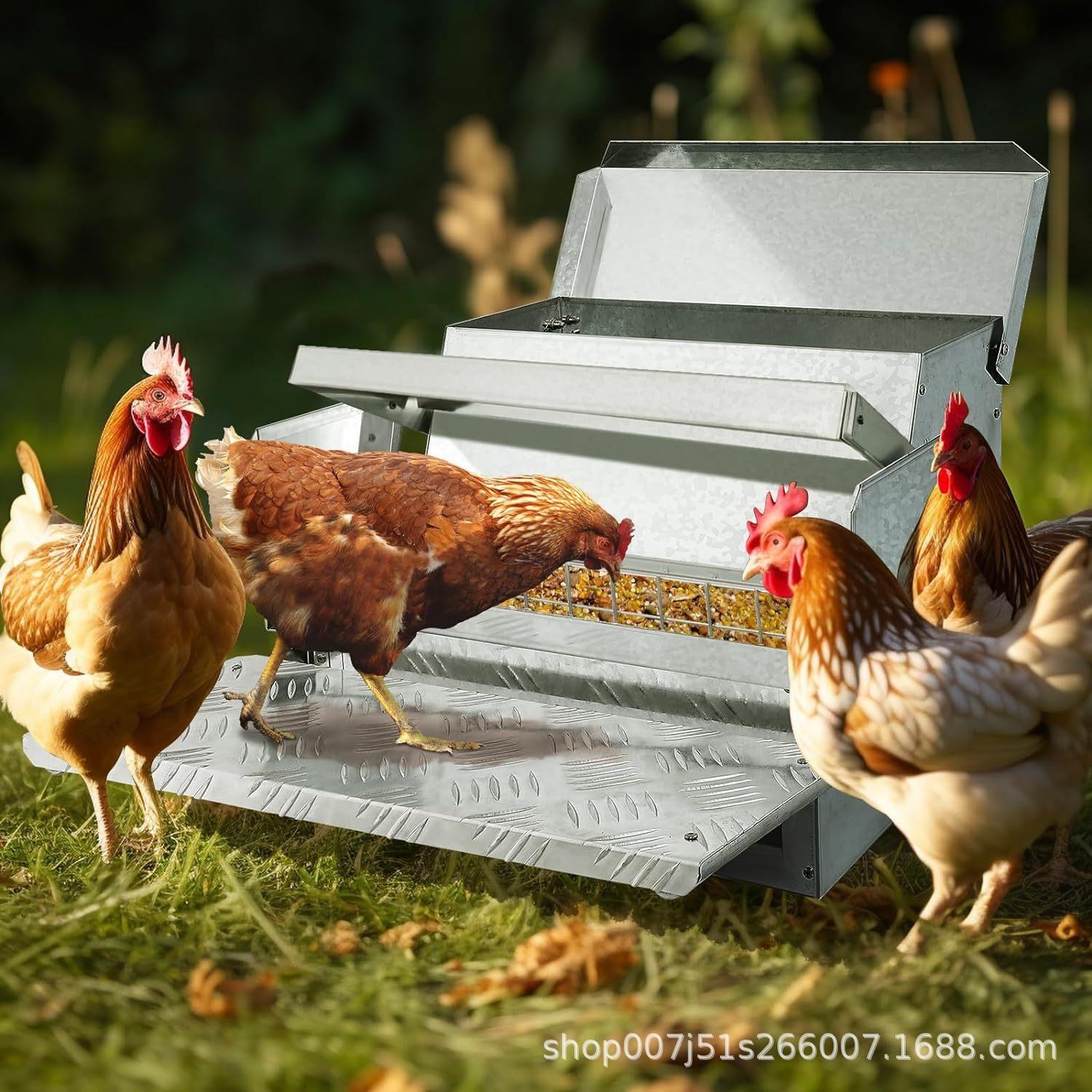 Solidmade® Galvanized Steel Poultry Feeding Trough | Heavy Duty Chicken Feeder | Rust-Resistant Feed Tray