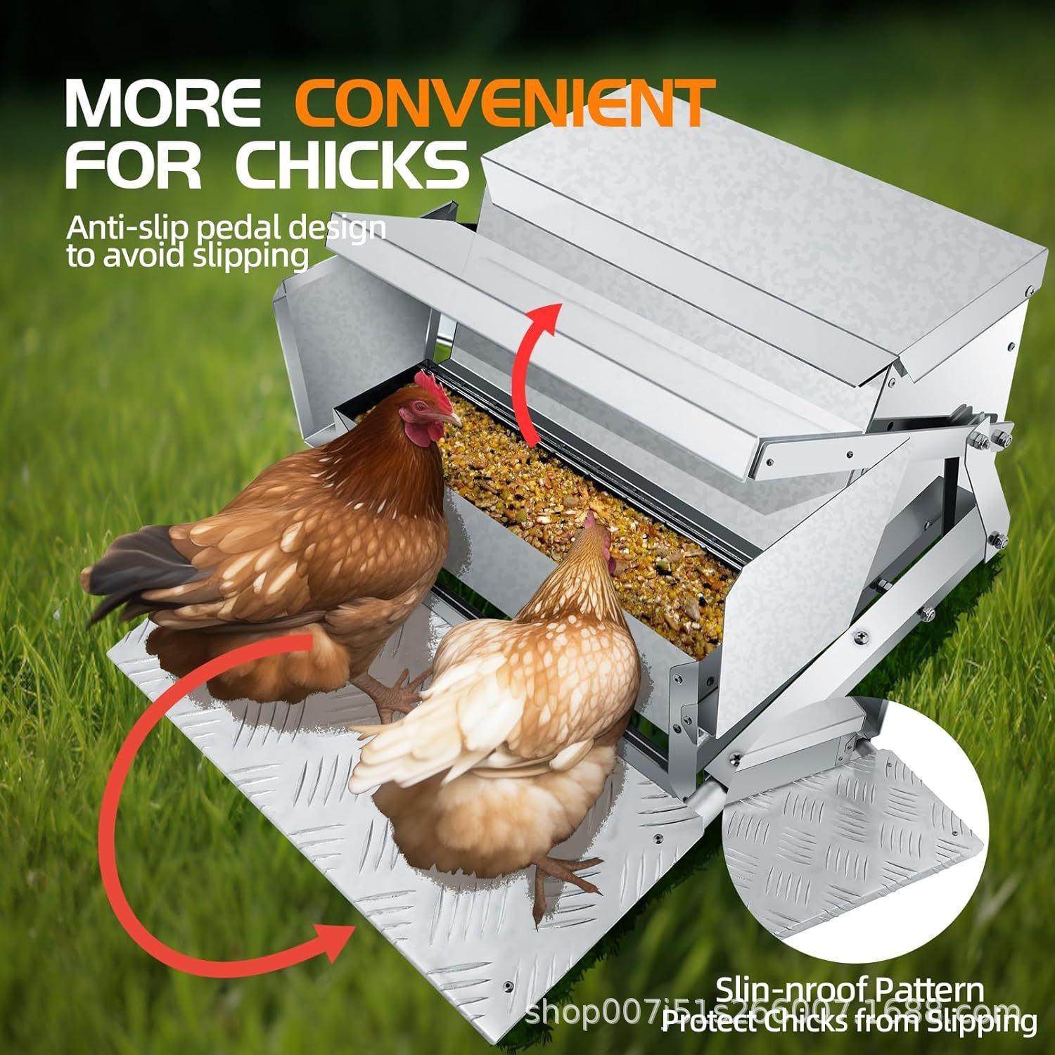 Solidmade® Galvanized Steel Poultry Feeding Trough | Heavy Duty Chicken Feeder | Rust-Resistant Feed Tray
