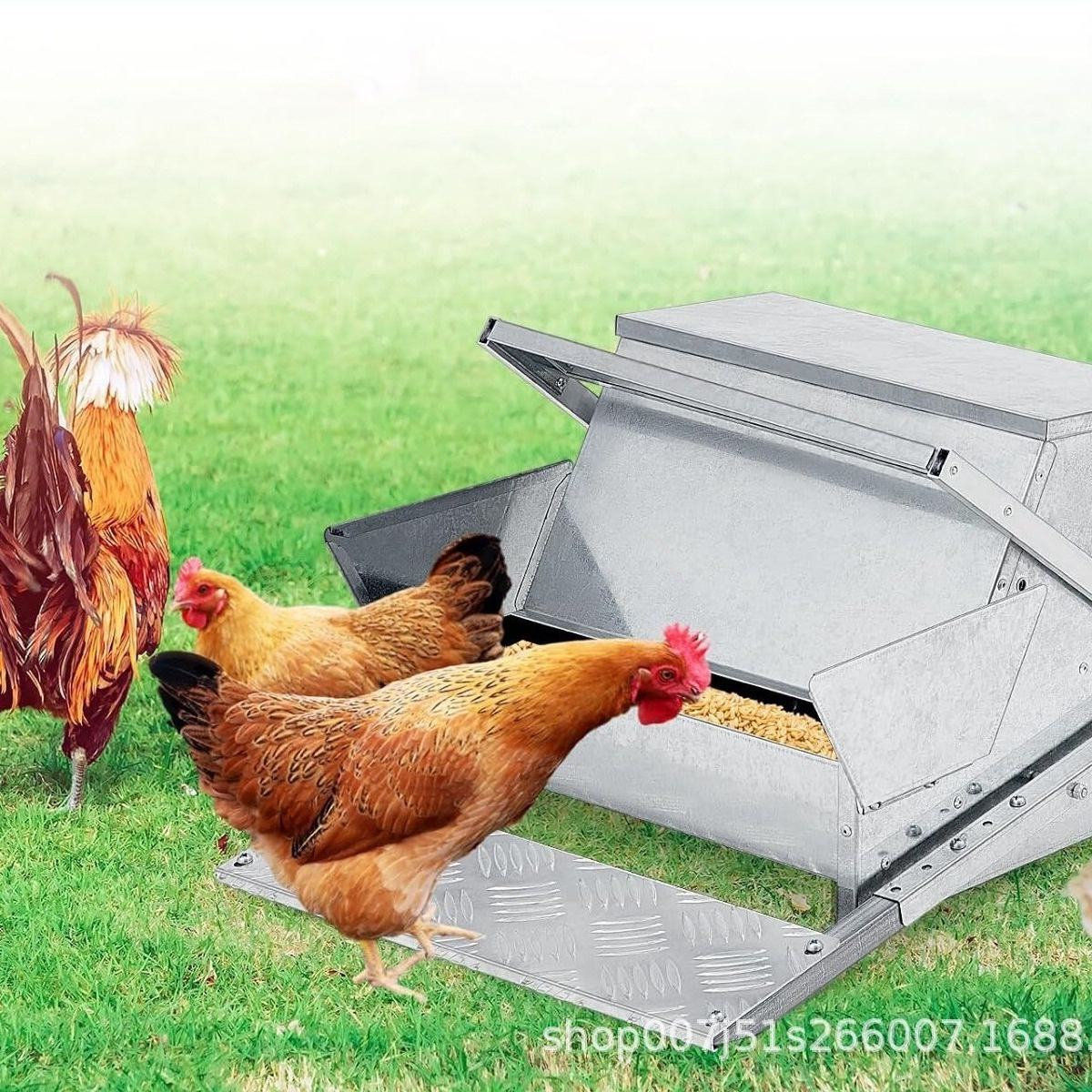 Solidmade® Galvanized Steel Poultry Feeding Trough | Heavy Duty Chicken Feeder | Rust-Resistant Feed Tray