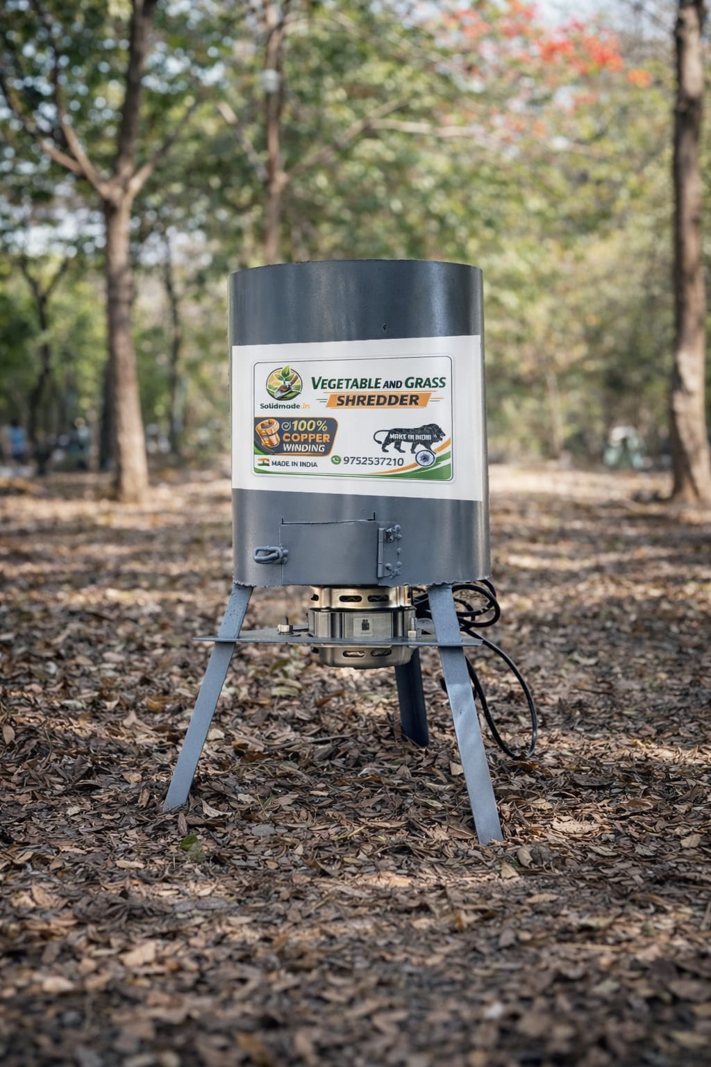 Electric Vegetable & Grass Shredder Machine – 500W Copper Motor, 100–120kg/hr