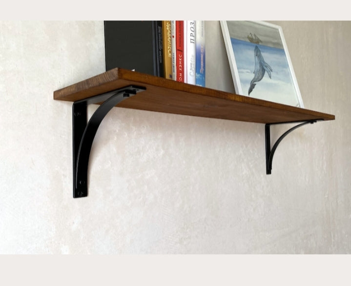Extra Strong L-Shaped Shelf Bracket | Industrial Rustic Iron | Perfect for Open Wall Shelving pack of 2